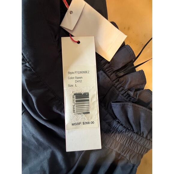 NWT Parker off the shoulder floral Embroidery Navy Blue Large mini dress - Picture 13 of 13